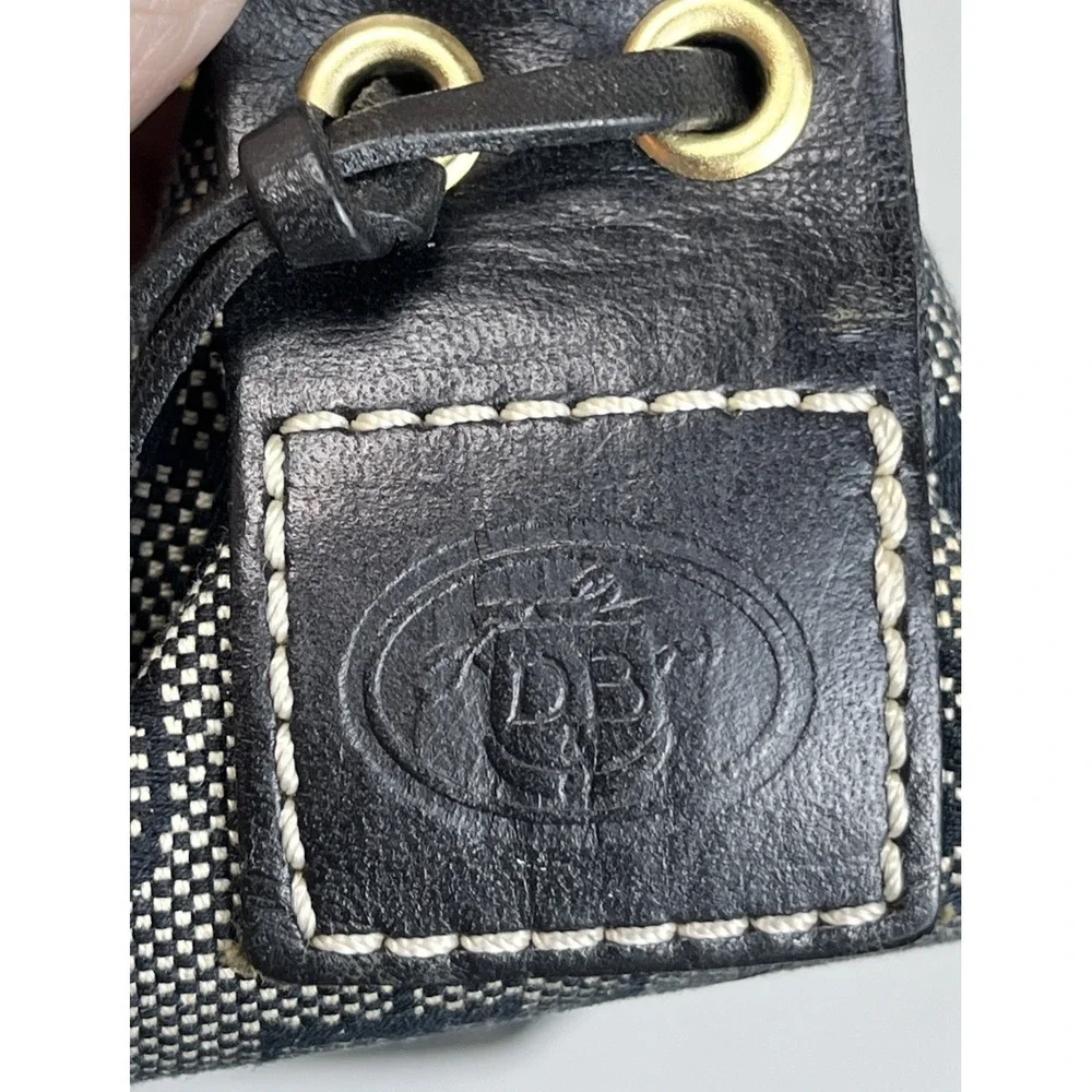 Vintage Dooney & Bourke‎ Signature Monogram Shoulder Handbag Purse Grey/Black